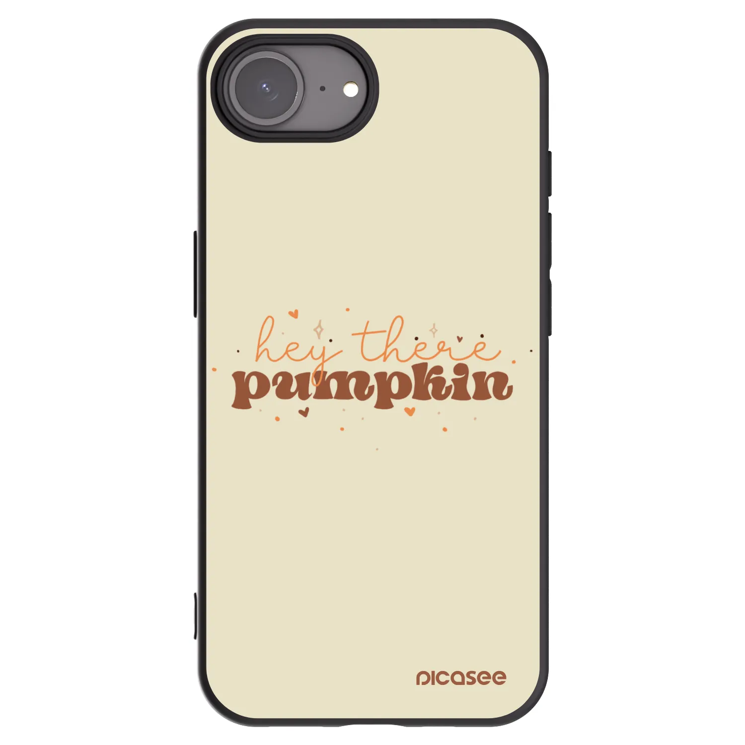 Picasee Apple iPhone 16e Hülle - Schwarzes Silikon - Hey there pumpkin
