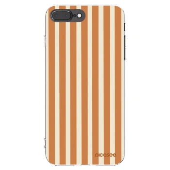Picasee Apple iPhone 7 Plus Hülle - Transparentes Silikon - Orange lines