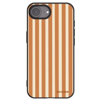 Picasee Apple iPhone 16e Hülle - Schwarzes Silikon - Orange lines