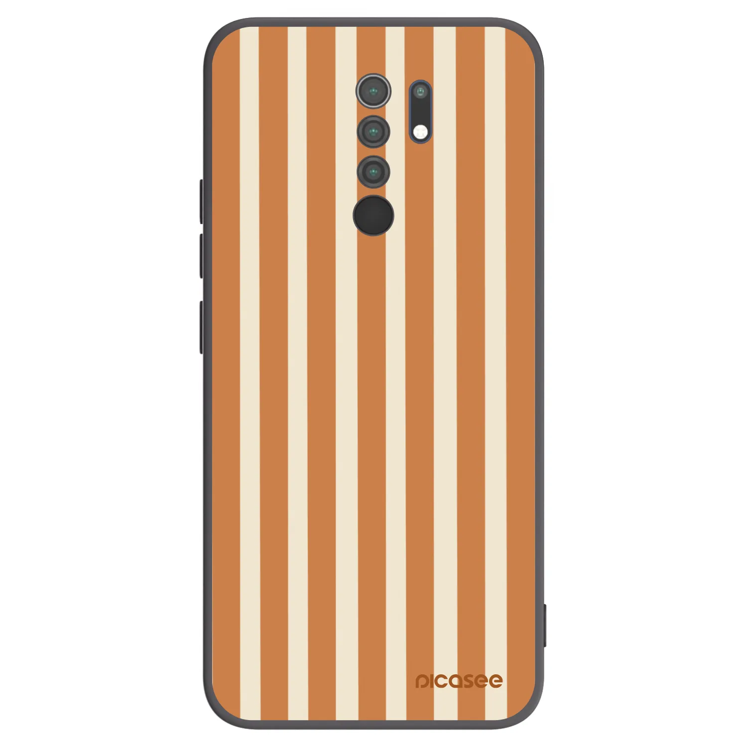 Picasee Xiaomi Redmi 9 Hülle - Schwarzes Silikon - Orange lines