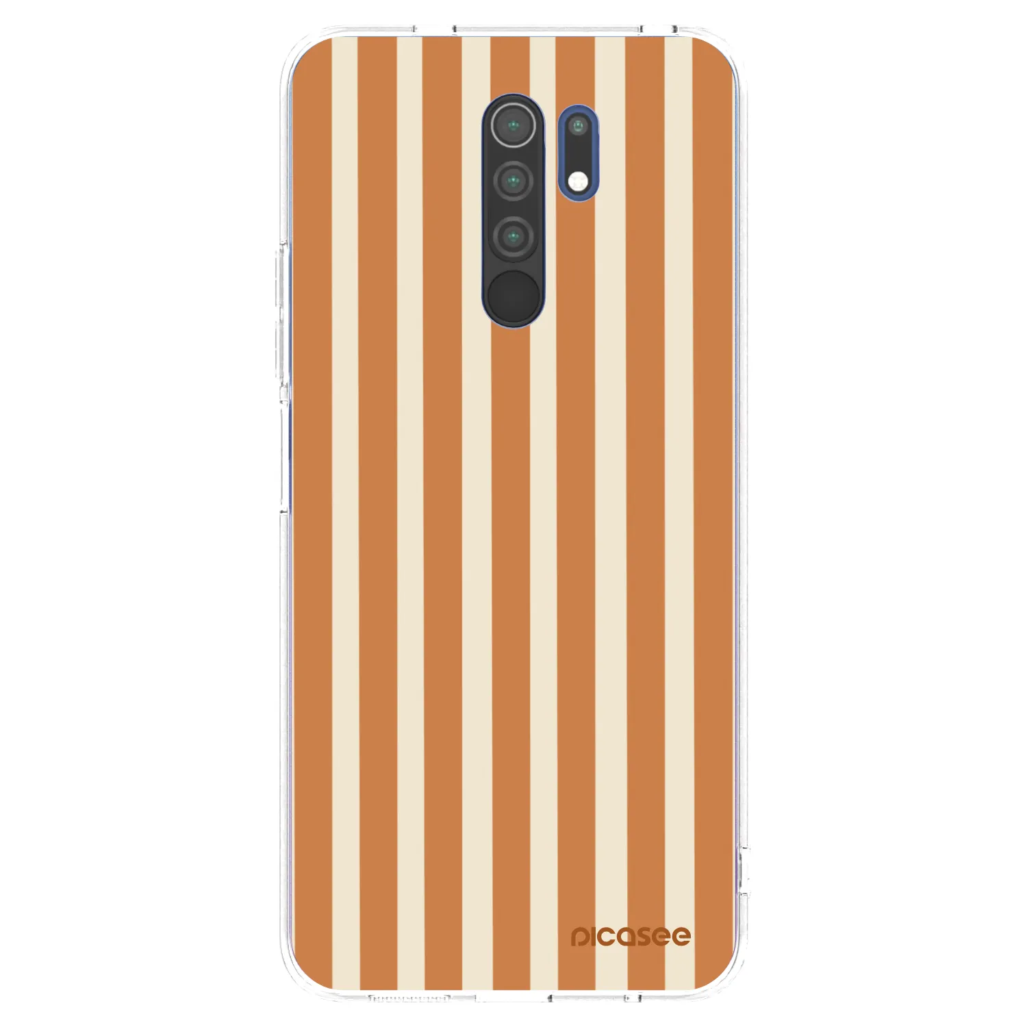 Picasee Xiaomi Redmi 9 Hülle - Transparentes Silikon - Orange lines
