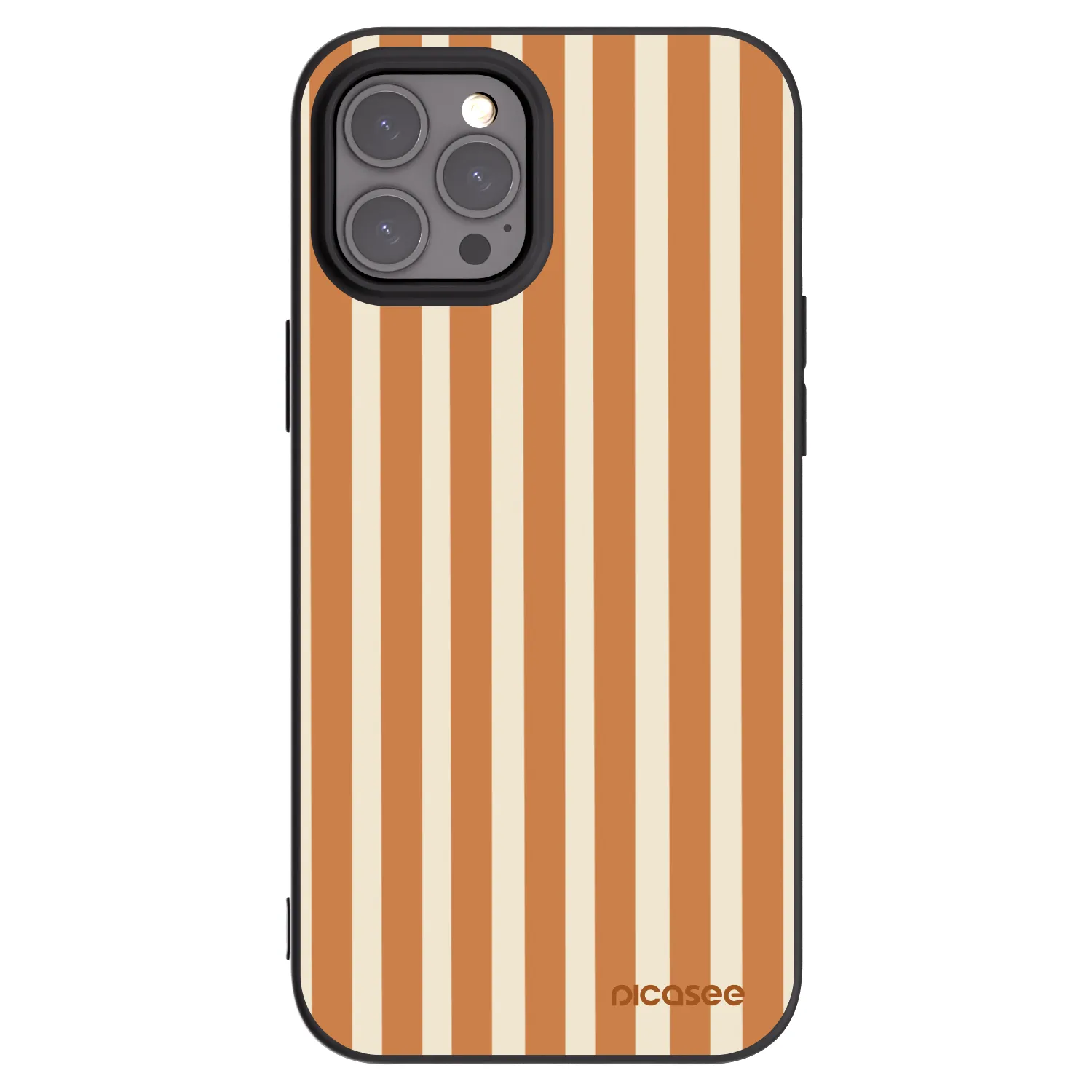 Picasee Apple iPhone 12 Pro Max Hülle - Schwarzes Silikon - Orange lines