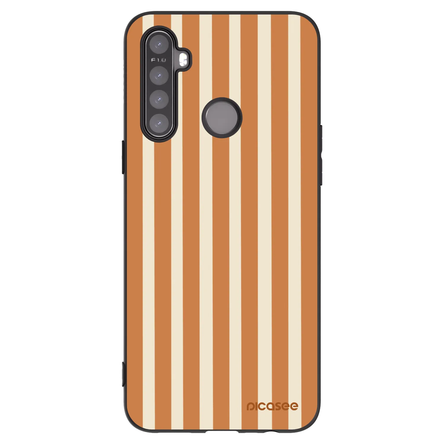 Picasee Realme 5 Hülle - Schwarzes Silikon - Orange lines