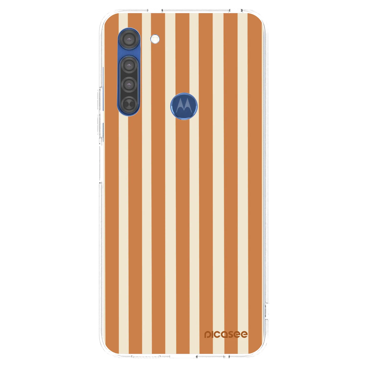 Picasee Motorola Moto G8 Hülle - Transparentes Silikon - Orange lines