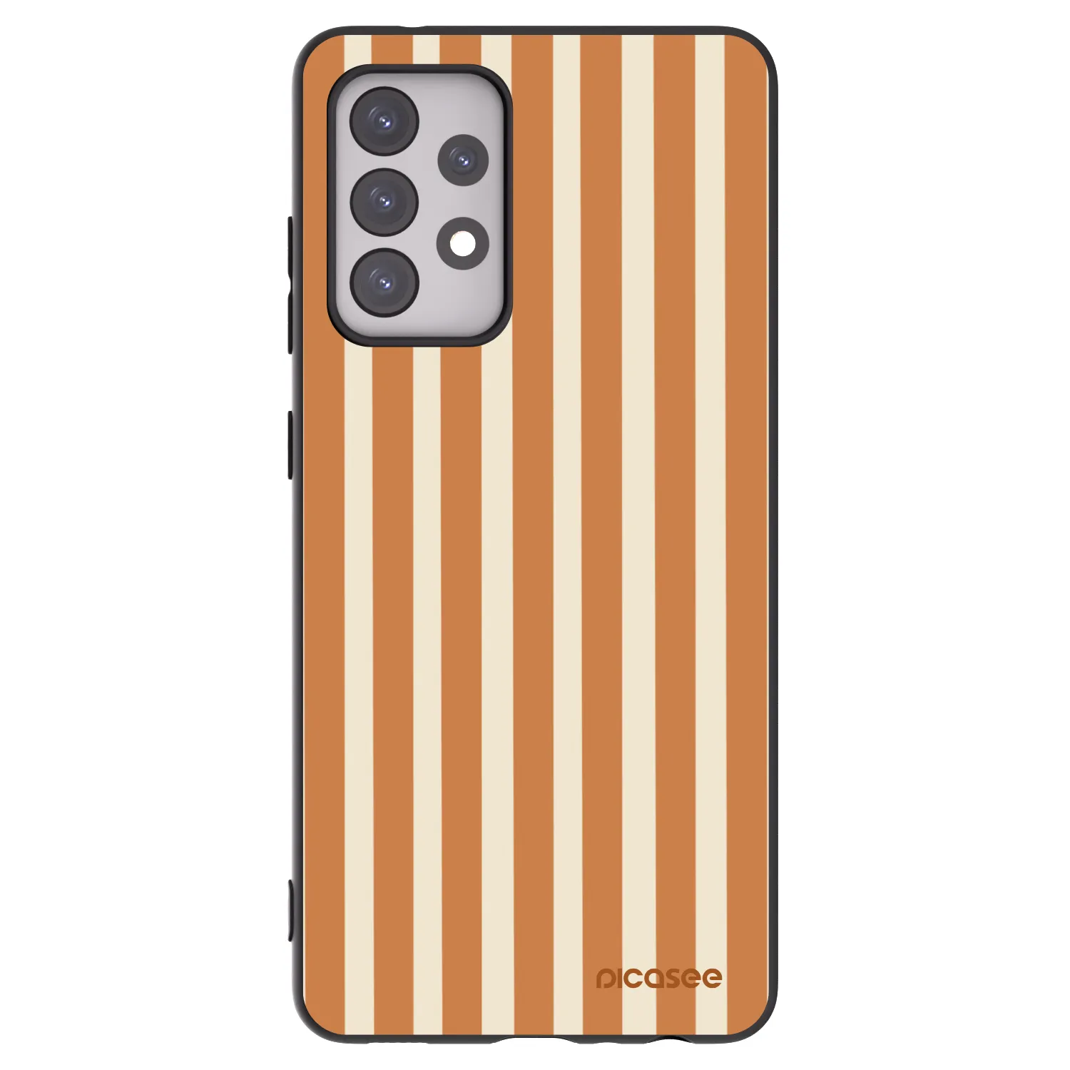 Picasee Samsung Galaxy A52 5G A525F Hülle - Schwarzes Silikon - Orange lines