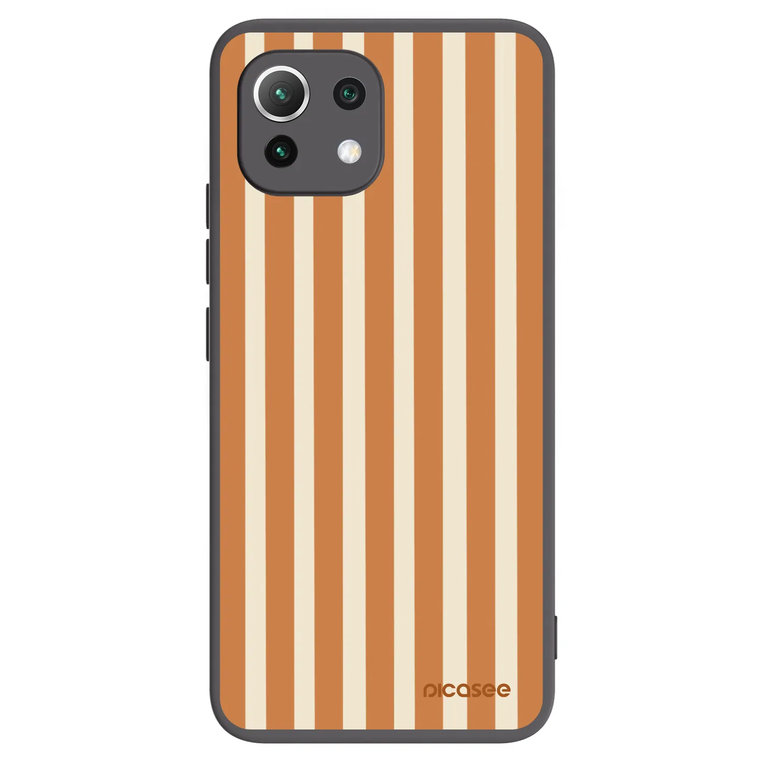 Picasee Xiaomi Mi 11 Lite Hülle - Schwarzes Silikon - Orange lines
