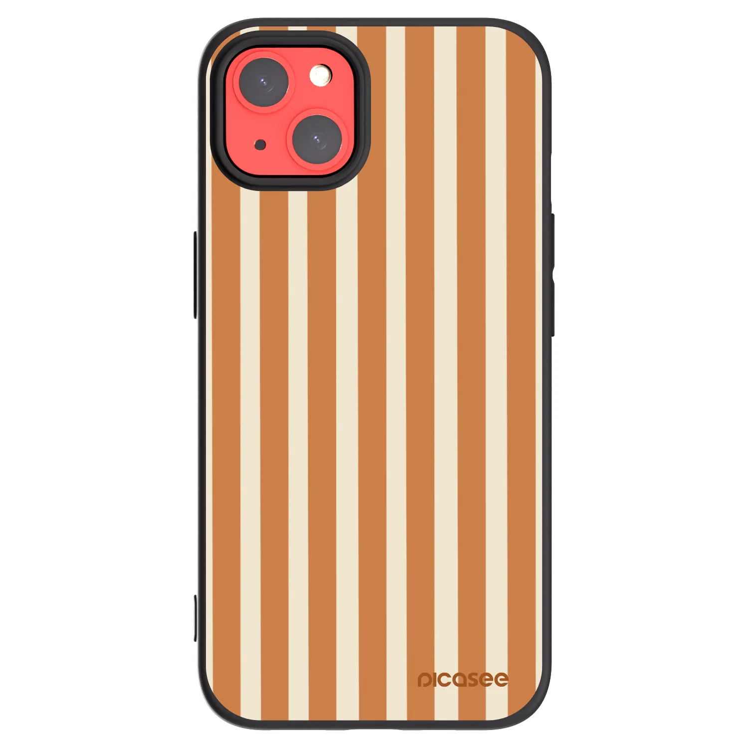 Picasee Apple iPhone 13 Hülle - Schwarzes Silikon - Orange lines
