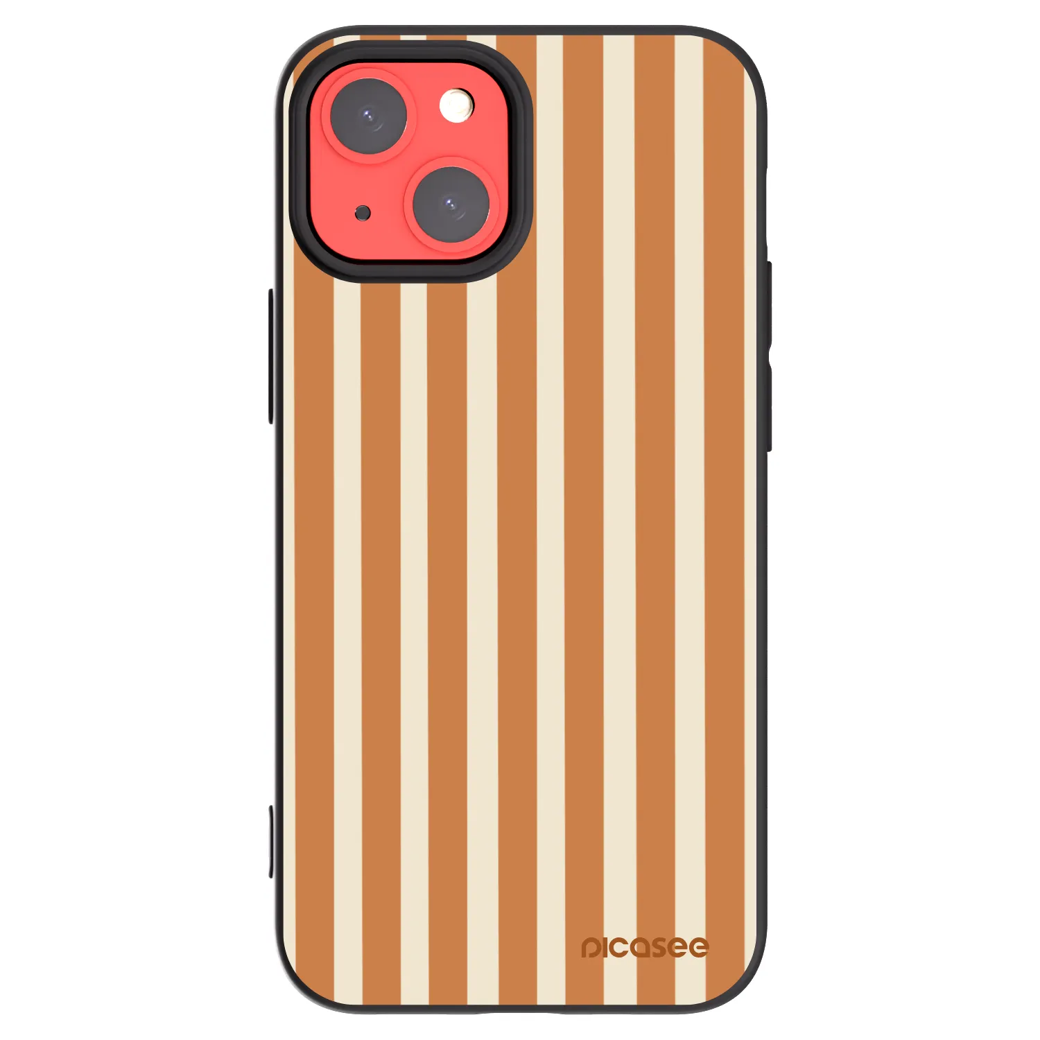 Picasee Apple iPhone 13 mini Hülle - Schwarzes Silikon - Orange lines