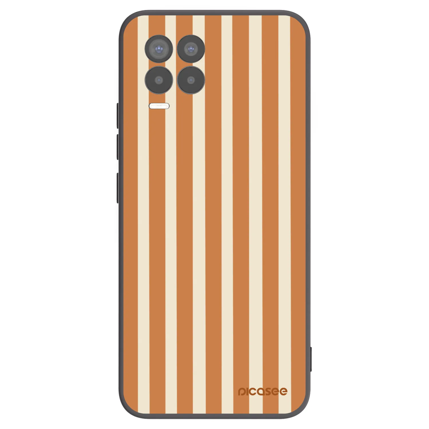 Picasee Realme 8 4G Hülle - Schwarzes Silikon - Orange lines