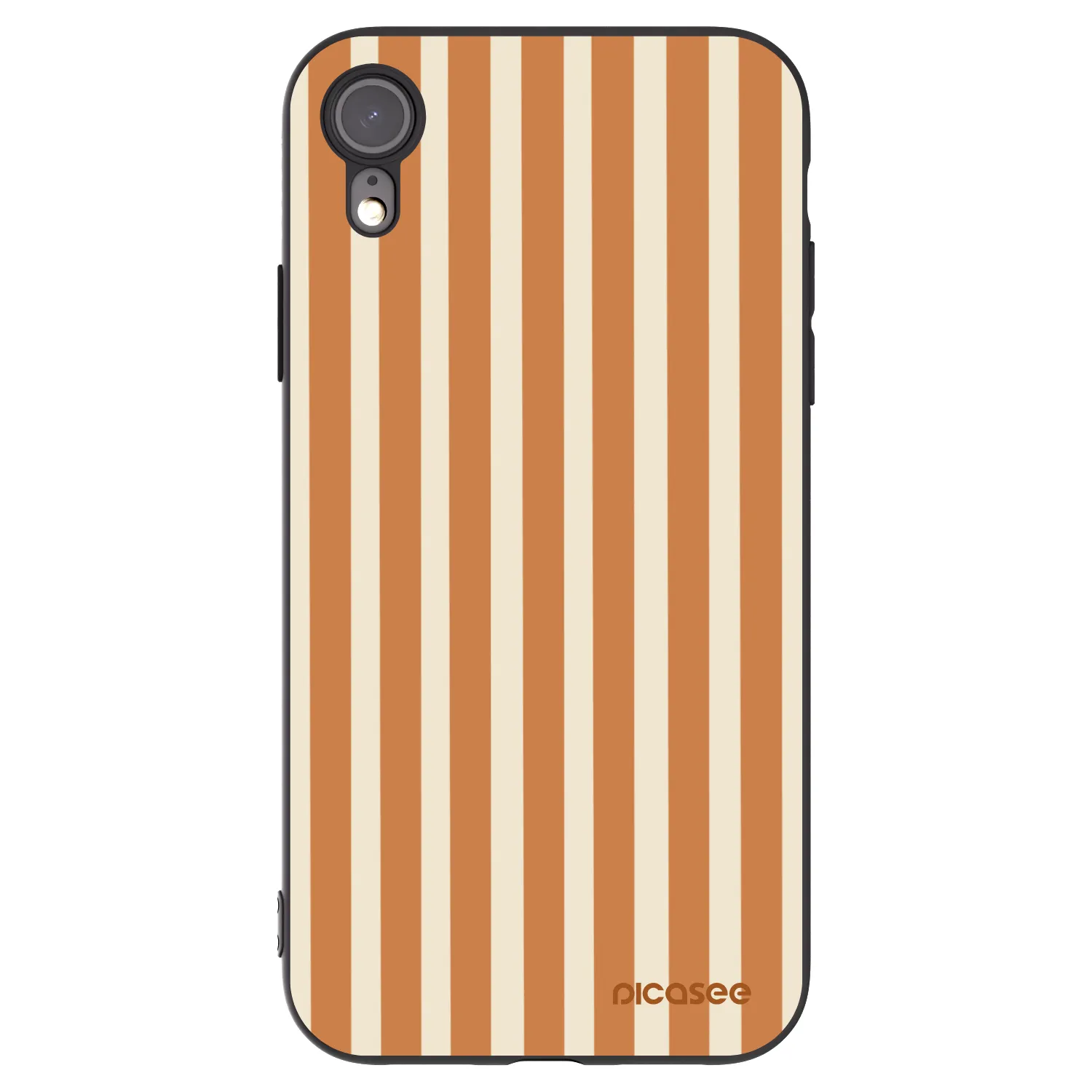 Picasee Apple iPhone XR Hülle - Schwarzes Silikon - Orange lines