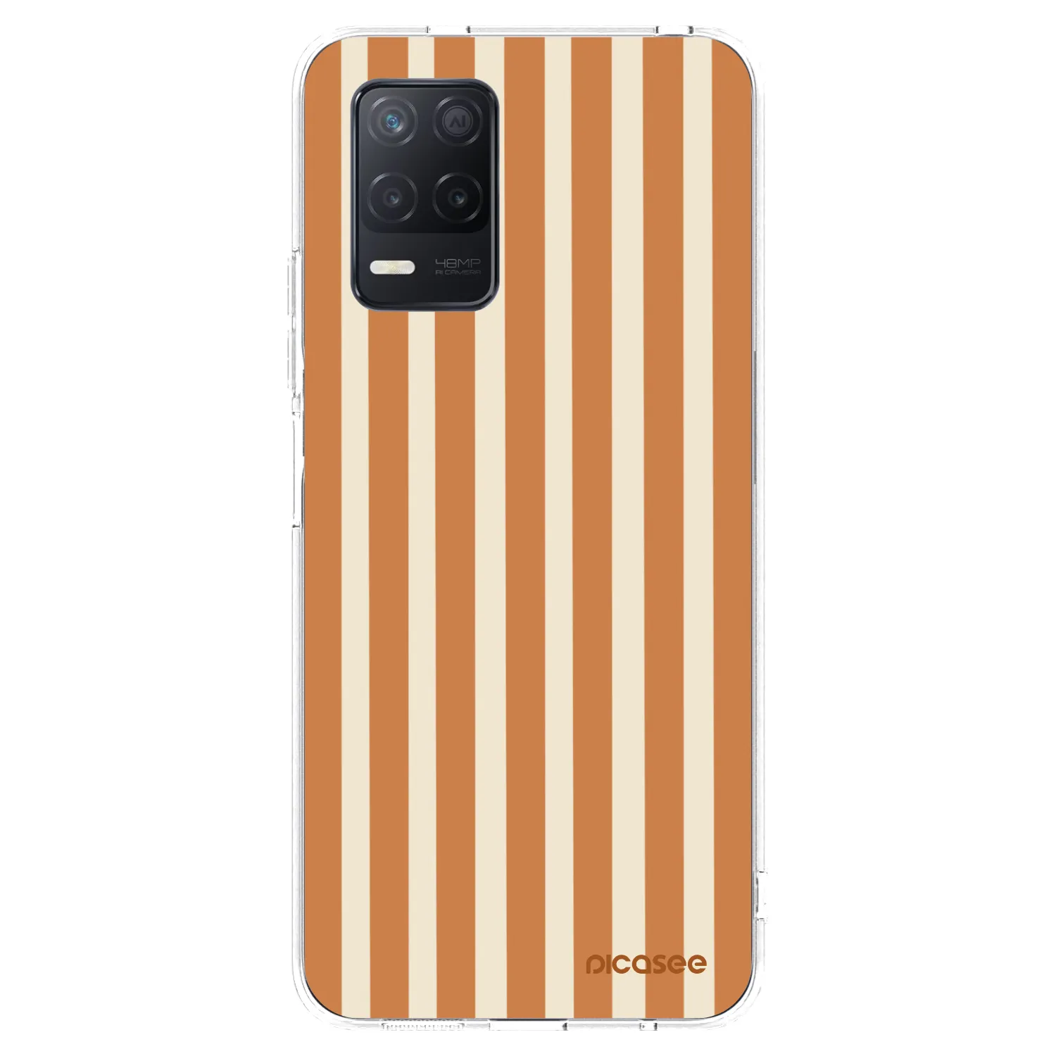 Picasee Realme 8 5G Hülle - Transparentes Silikon - Orange lines