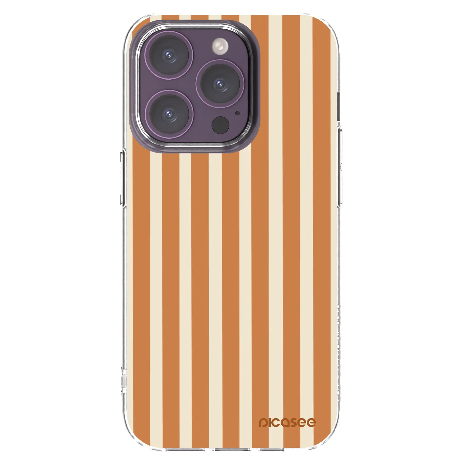 Picasee Apple iPhone 14 Pro Hülle - Transparentes Silikon - Orange lines