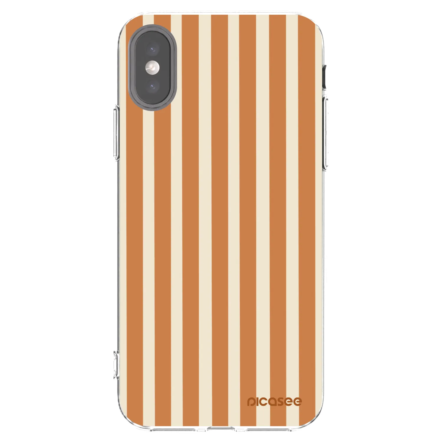 Picasee Apple iPhone X/XS Hülle - Transparentes Silikon - Orange lines