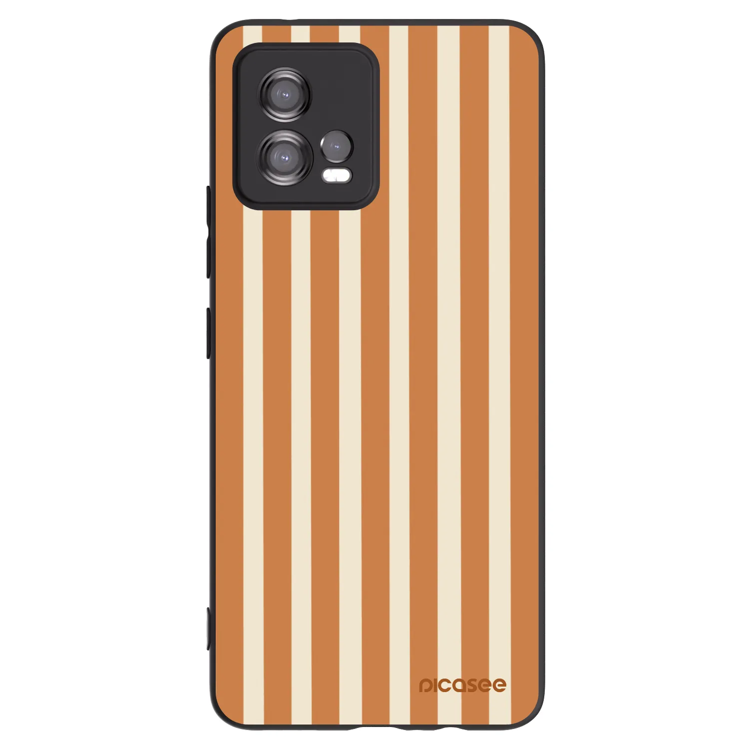 Picasee Motorola Moto G72 Hülle - Schwarzes Silikon - Orange lines