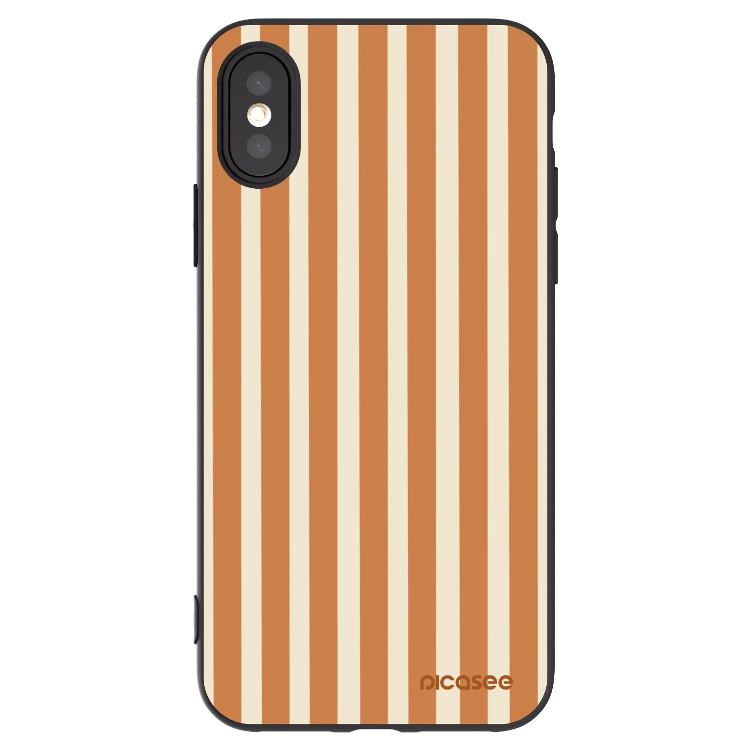 Picasee Apple iPhone X/XS Hülle - Schwarzes Silikon - Orange lines