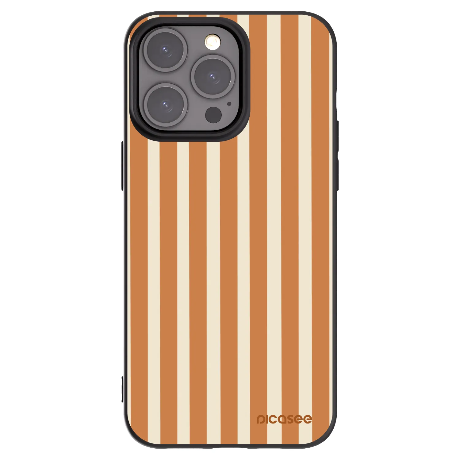 Picasee Apple iPhone 15 Pro Max Hülle - Schwarzes Silikon - Orange lines