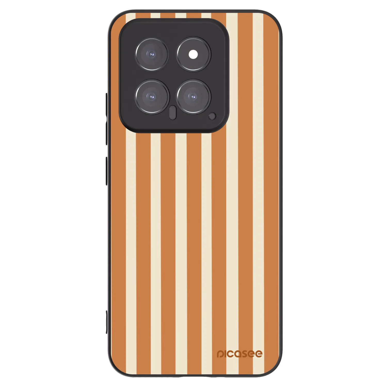 Picasee Xiaomi 14 Hülle - Schwarzes Silikon - Orange lines