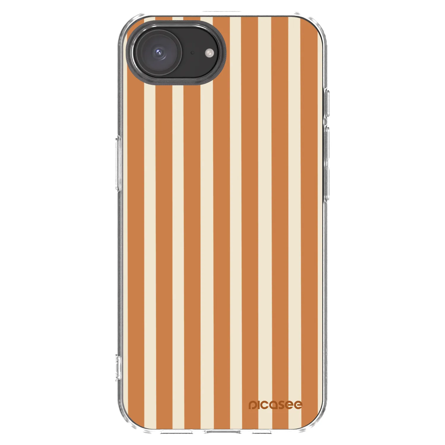 Picasee Apple iPhone 16e Hülle - Transparentes Silikon - Orange lines