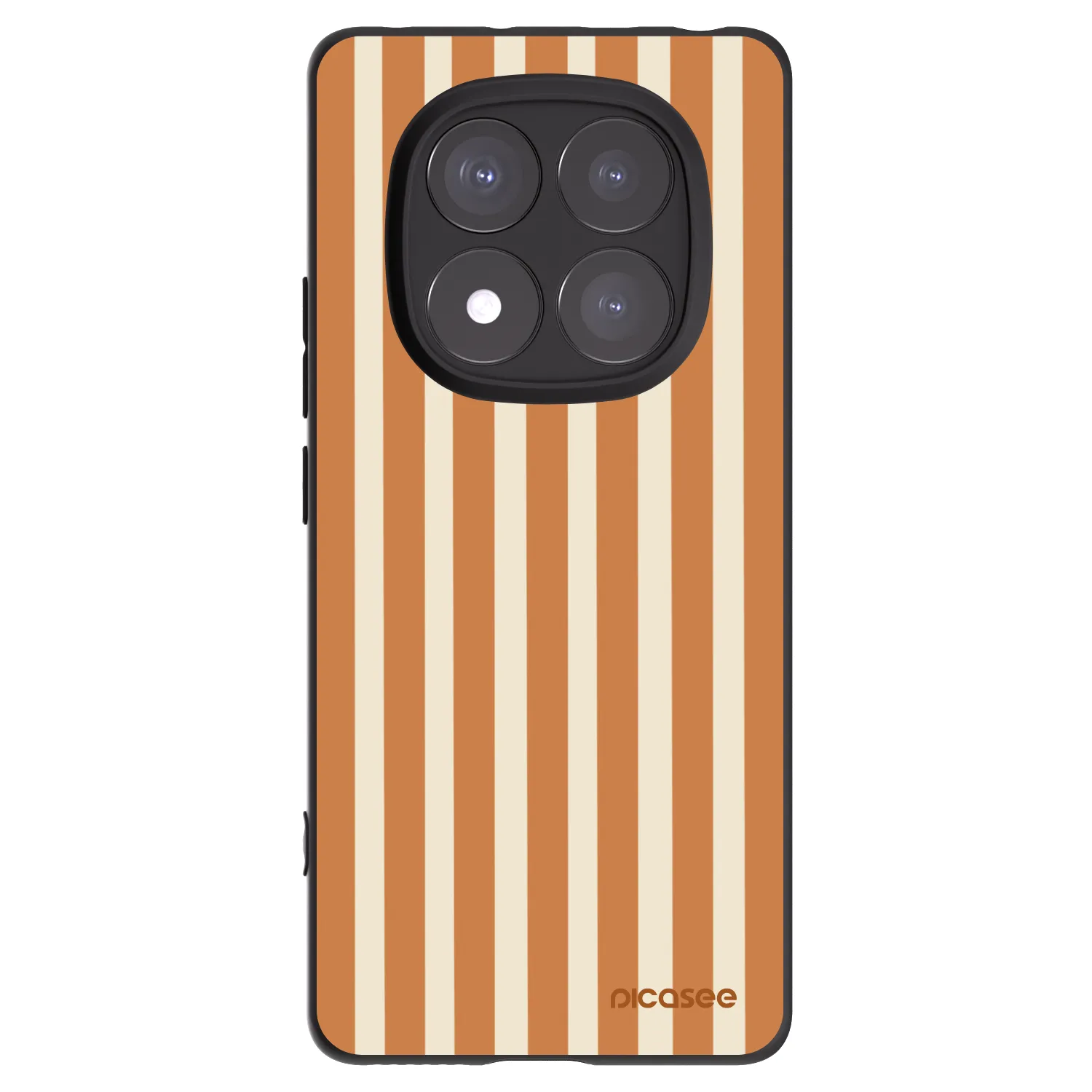 Picasee Xiaomi Redmi Note 14 Pro 5G Hülle - Schwarzes Silikon - Orange lines