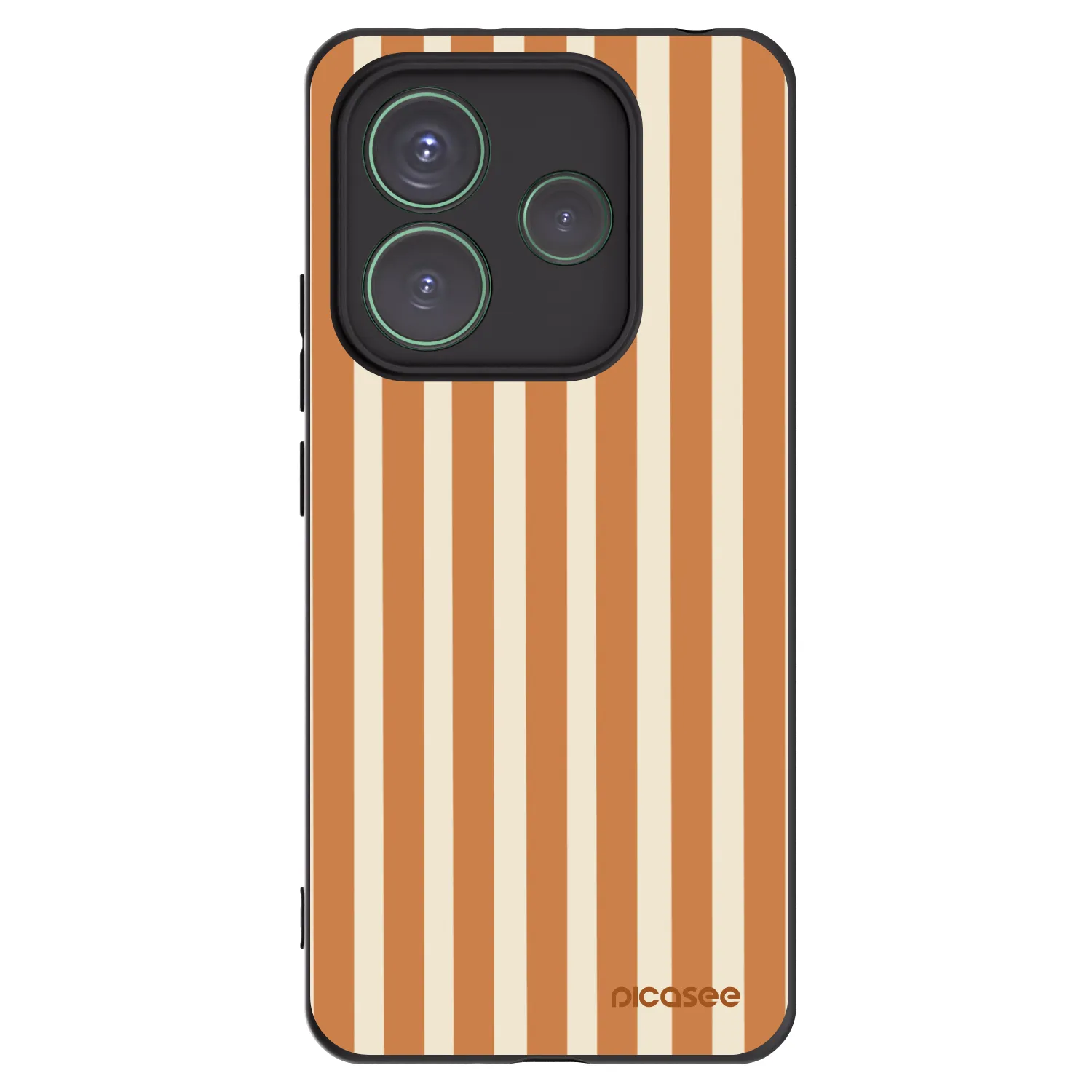 Picasee Xiaomi Redmi Note 14 5G Hülle - Schwarzes Silikon - Orange lines