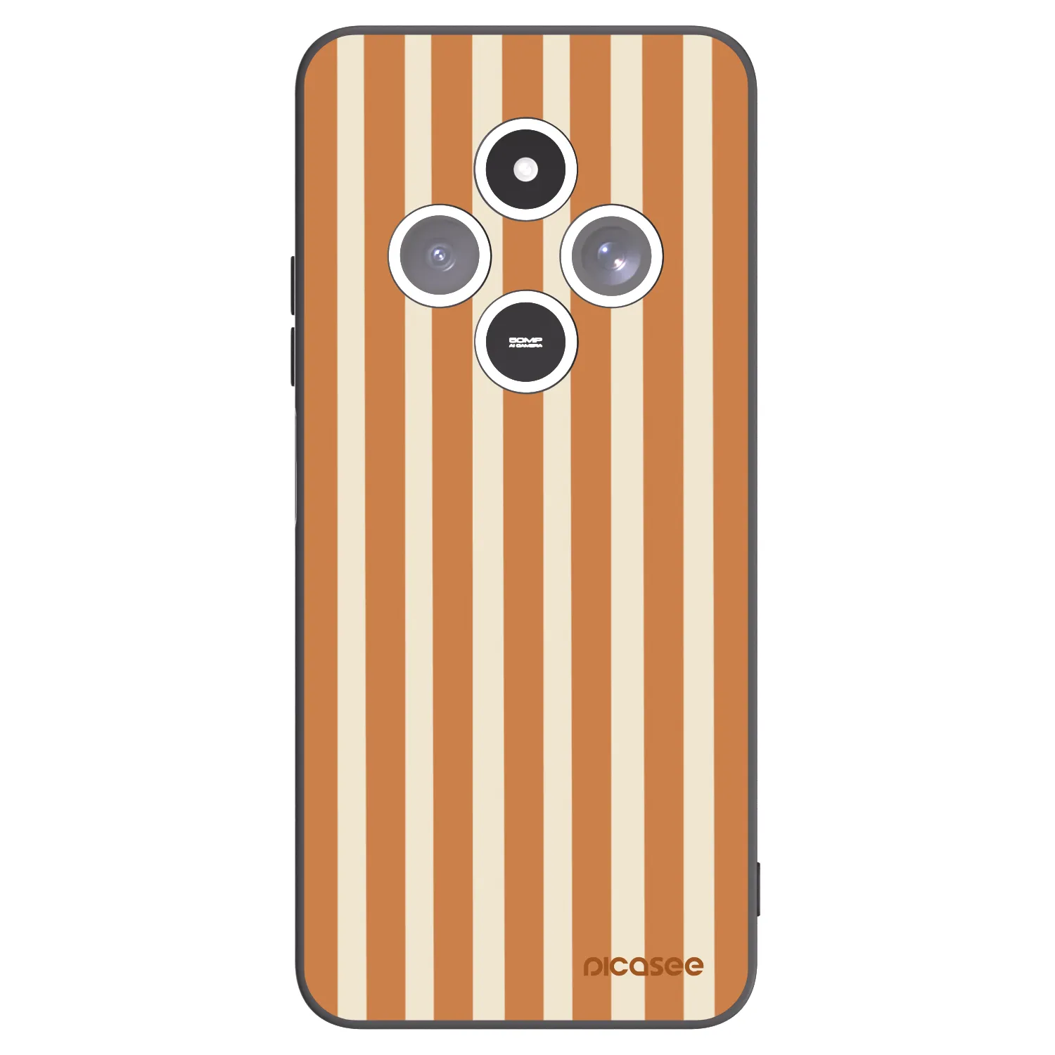 Picasee Xiaomi Redmi 14C Hülle - Schwarzes Silikon - Orange lines