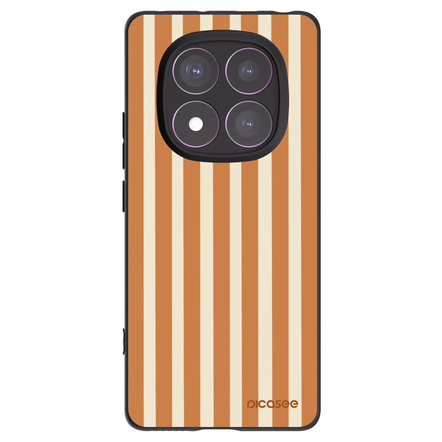 Picasee Xiaomi Redmi Note 14 Pro 4G Hülle - Schwarzes Silikon - Orange lines