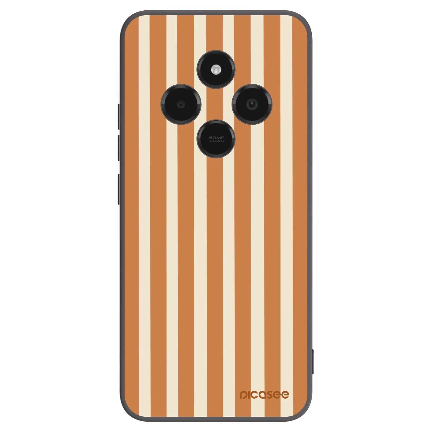 Picasee Xiaomi Poco C75 Hülle - Schwarzes Silikon - Orange lines