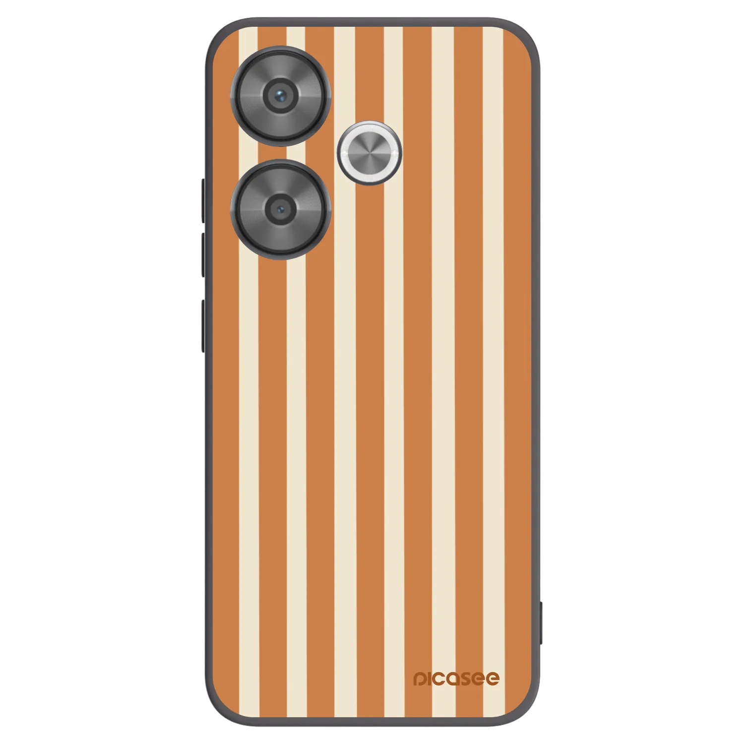 Picasee Xiaomi Poco F6 Hülle - Schwarzes Silikon - Orange lines
