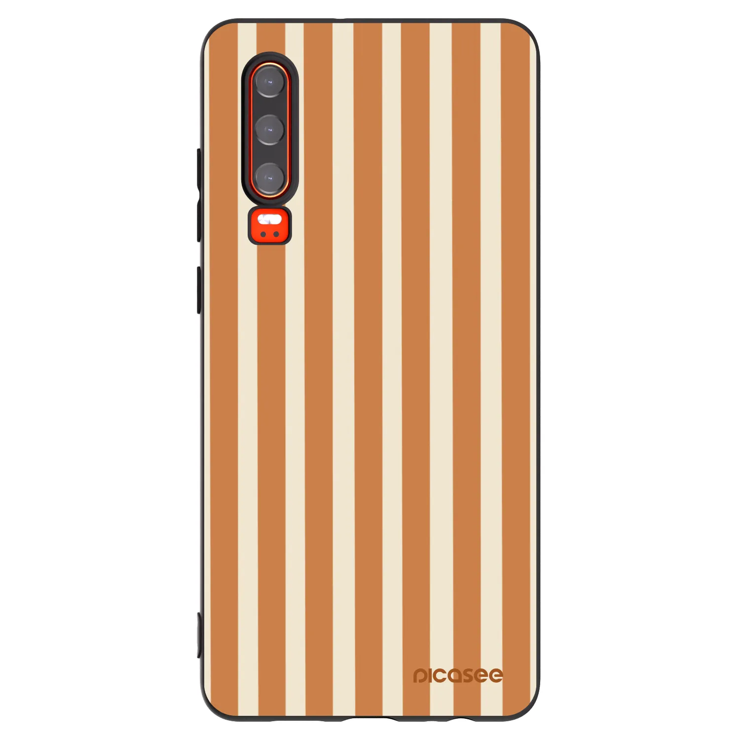 Picasee Huawei P30 Hülle - Schwarzes Silikon - Orange lines