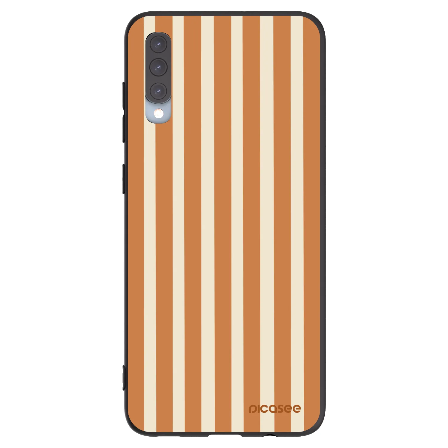 Picasee Samsung Galaxy A70 A705F Hülle - Schwarzes Silikon - Orange lines