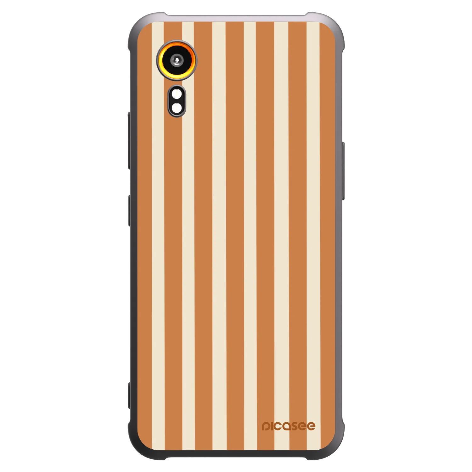 Picasee Samsung Galaxy XCover 7 Hülle - Schwarzes Silikon - Orange lines