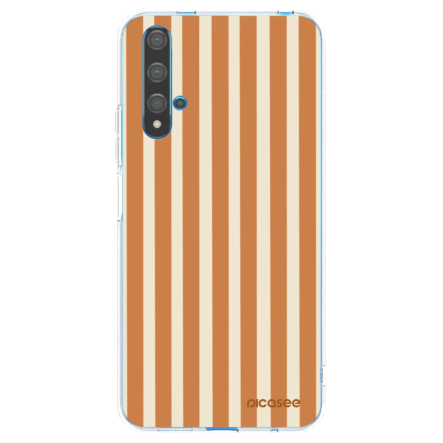 Picasee Huawei Nova 5T Hülle - Transparentes Silikon - Orange lines