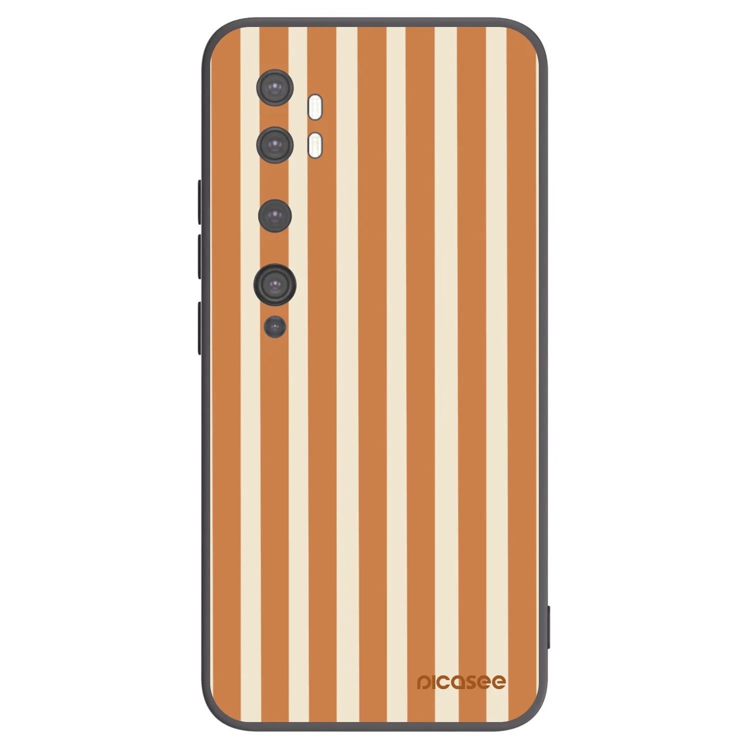 Picasee Xiaomi Mi Note 10 (Pro) Hülle - Schwarzes Silikon - Orange lines
