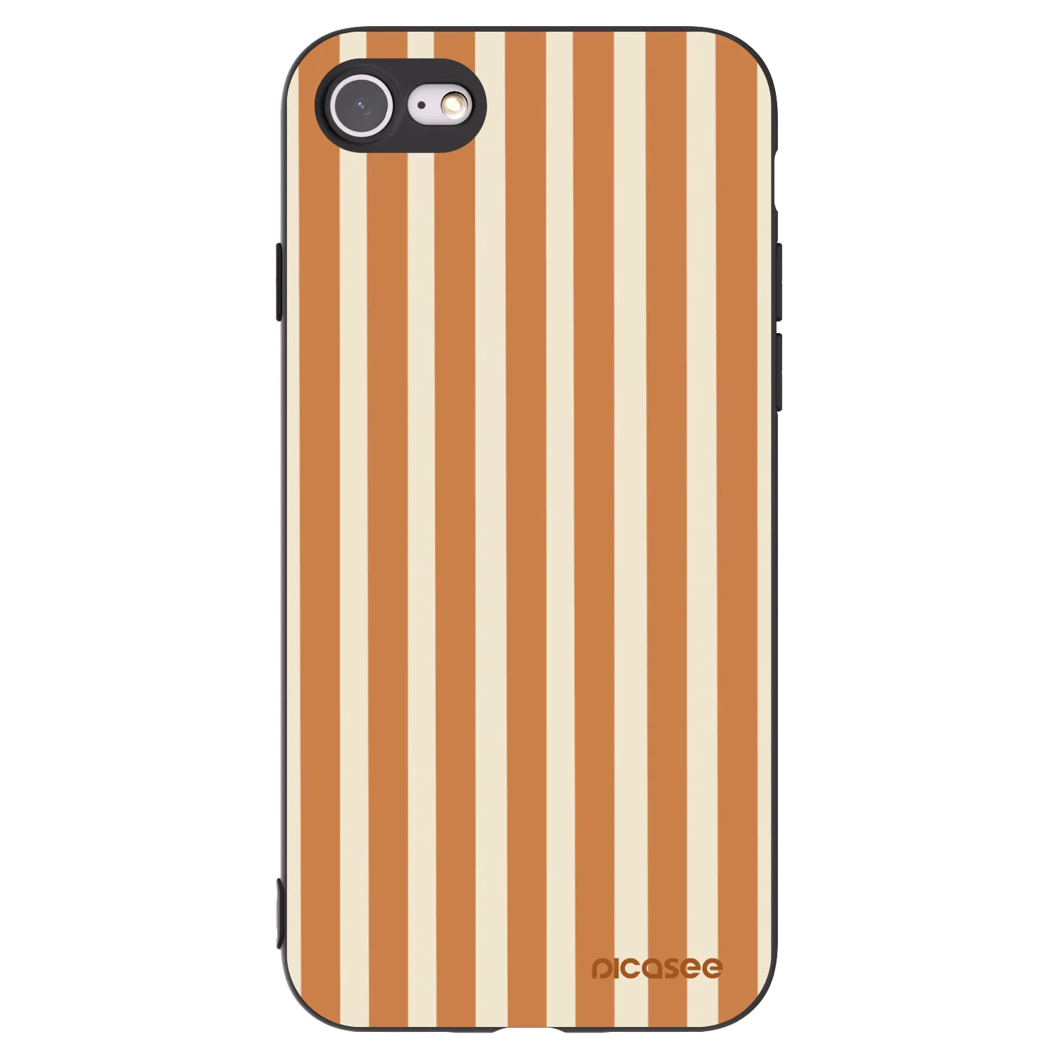 Picasee Apple iPhone SE 2020 Hülle - Schwarzes Silikon - Orange lines