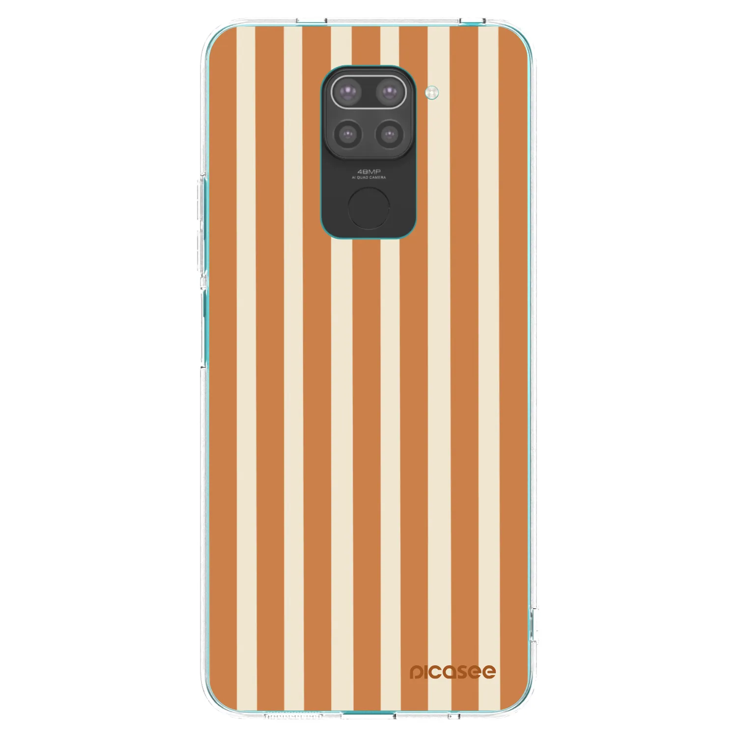 Picasee Xiaomi Redmi Note 9 Hülle - Schwarzes Silikon - Orange lines