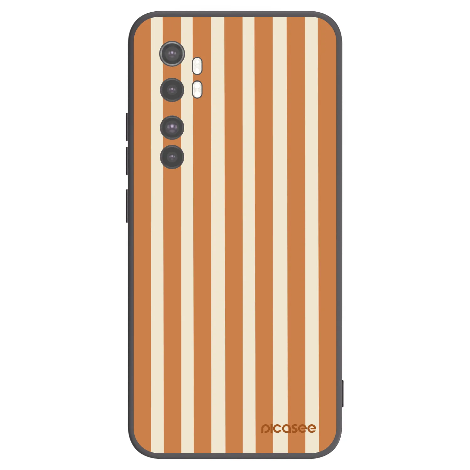 Picasee Xiaomi Mi Note 10 Lite Hülle - Schwarzes Silikon - Orange lines