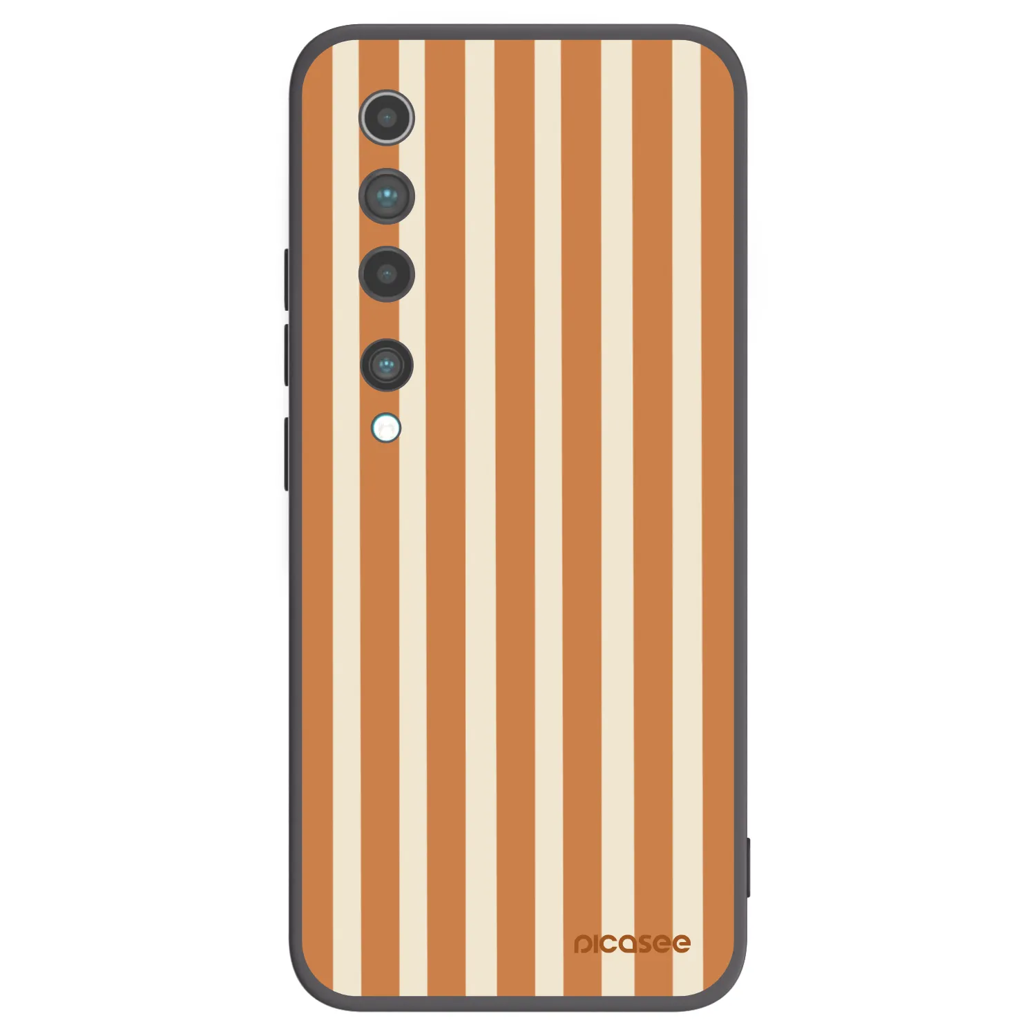 Picasee Xiaomi Mi 10 Hülle - Schwarzes Silikon - Orange lines