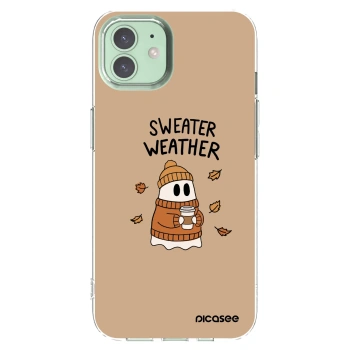 Picasee Apple iPhone 12 Hülle - Transparentes Silikon - Sweater ghost