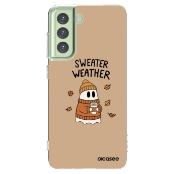 Picasee Samsung Galaxy S21 FE 5G Hülle - Transparentes Silikon - Sweater ghost