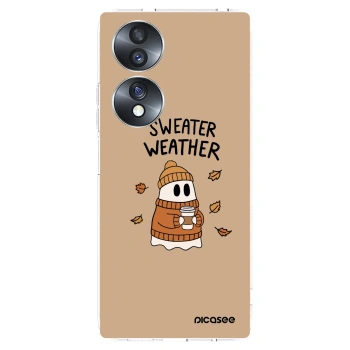 Picasee Honor 70 Hülle - Transparentes Silikon - Sweater ghost