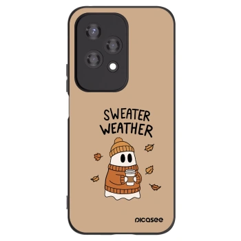 Picasee Honor 200 Lite Hülle - Schwarzes Silikon - Sweater ghost