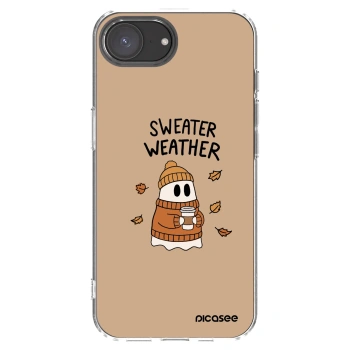 Picasee Apple iPhone 16e Hülle - Transparentes Silikon - Sweater ghost