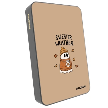 Picasee Powerbank mit MagSafe 10 000 mAh Grau - Sweater ghost