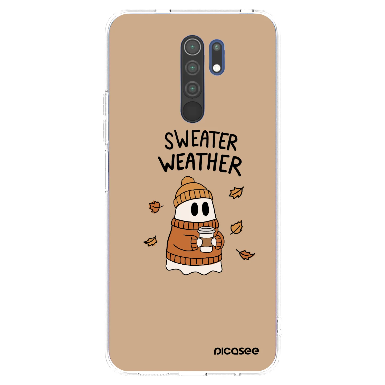 Picasee Xiaomi Redmi 9 Hülle - Transparentes Silikon - Sweater ghost