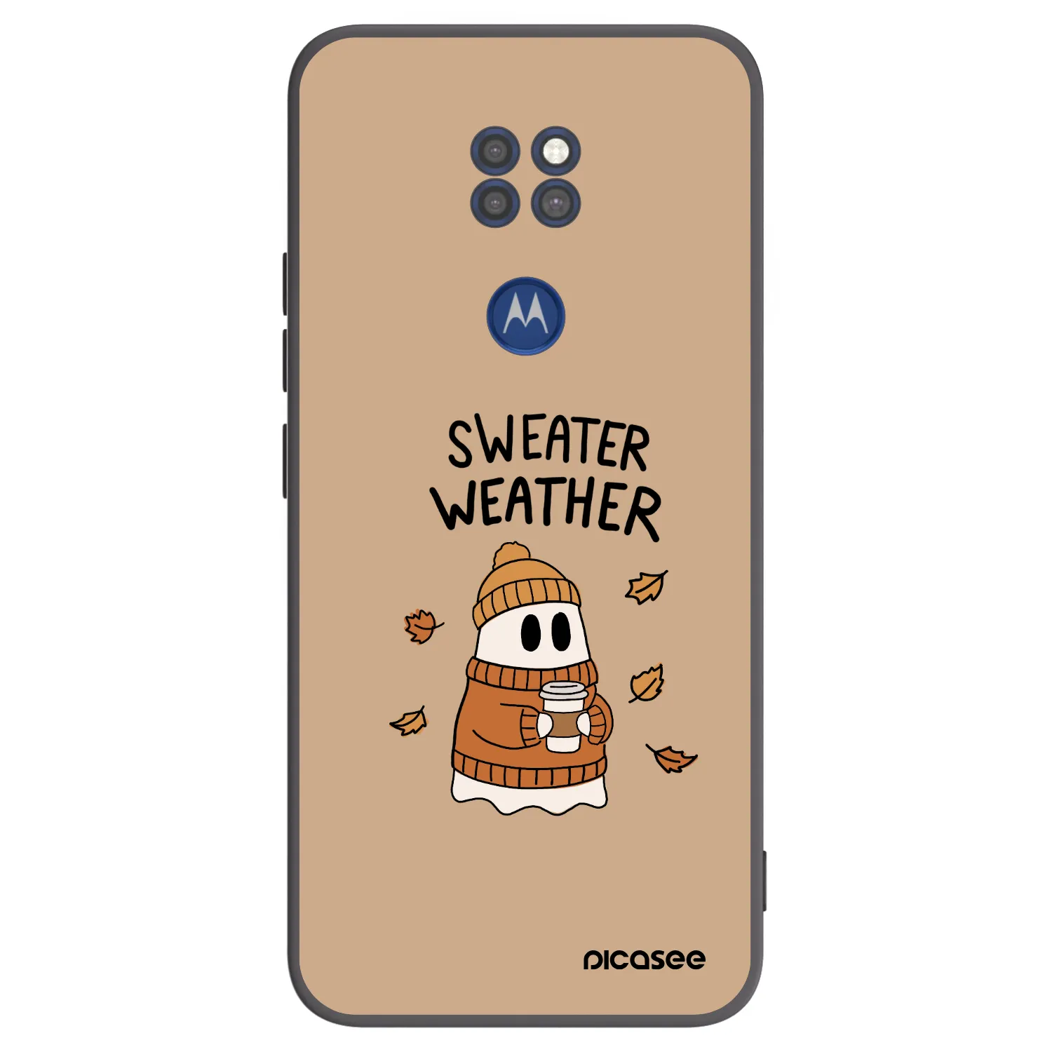 Picasee Motorola Moto G9 Play Hülle - Schwarzes Silikon - Sweater ghost