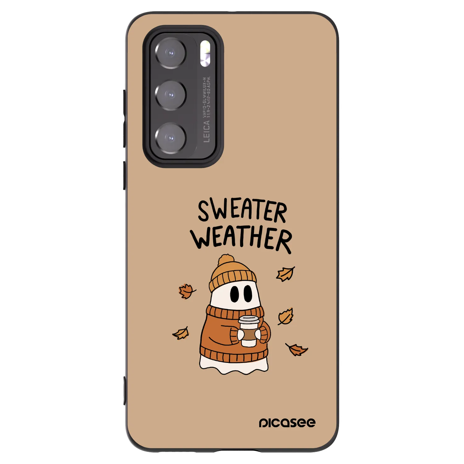 Picasee Huawei P40 Hülle - Schwarzes Silikon - Sweater ghost