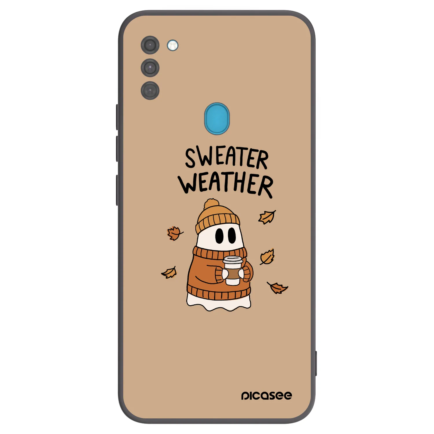 Picasee Samsung Galaxy M11 Hülle - Schwarzes Silikon - Sweater ghost