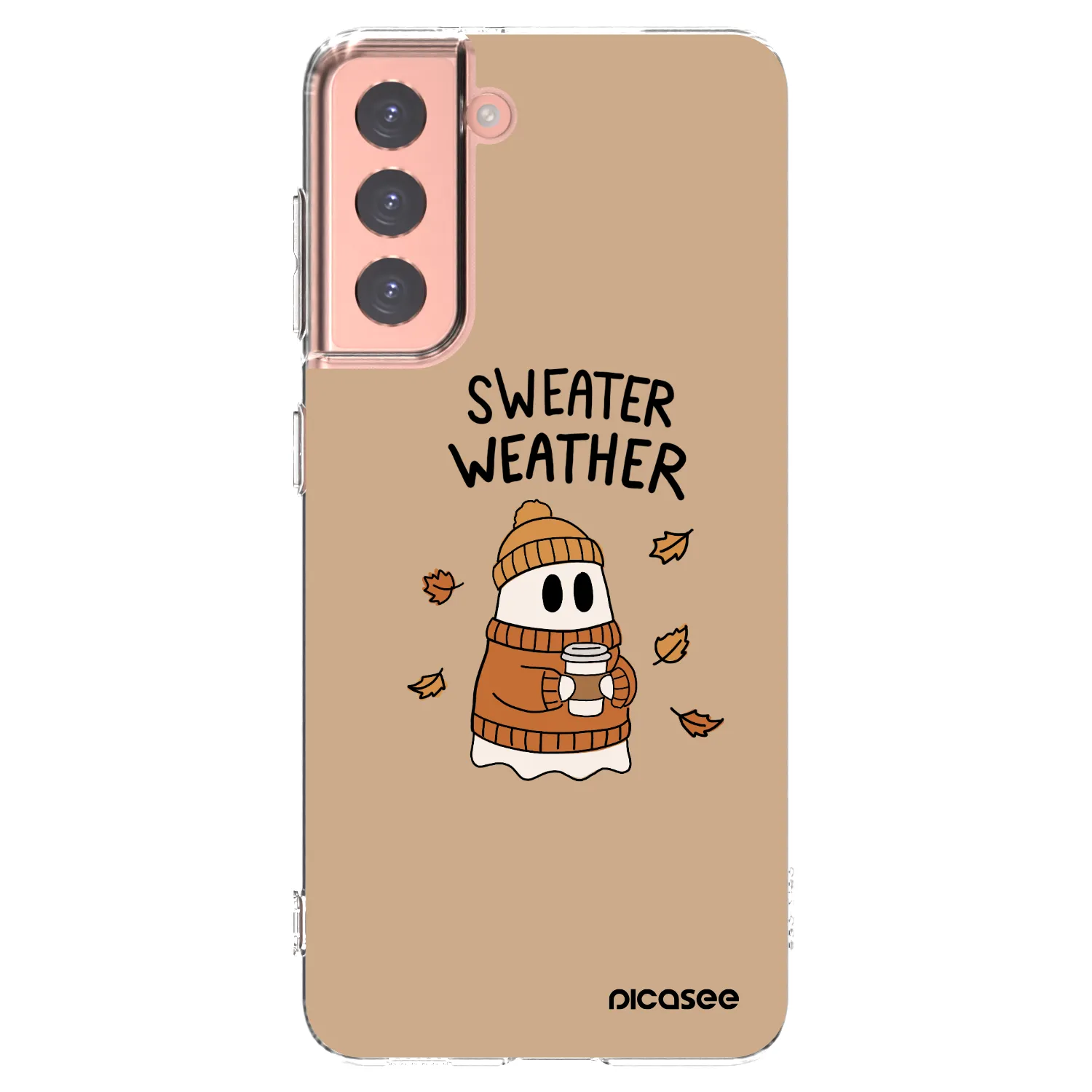 Picasee Samsung Galaxy S21 5G G991B Hülle - Transparentes Silikon - Sweater ghost