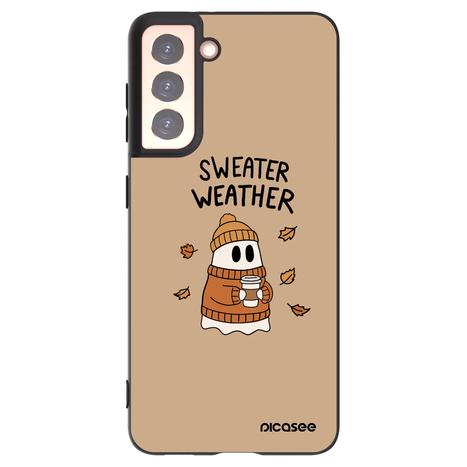Picasee Samsung Galaxy S21 5G G991B Hülle - Schwarzes Silikon - Sweater ghost