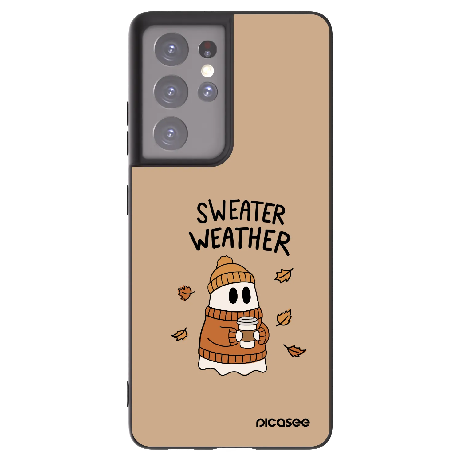 Picasee Samsung Galaxy S21 Ultra 5G G998B Hülle - Schwarzes Silikon - Sweater ghost